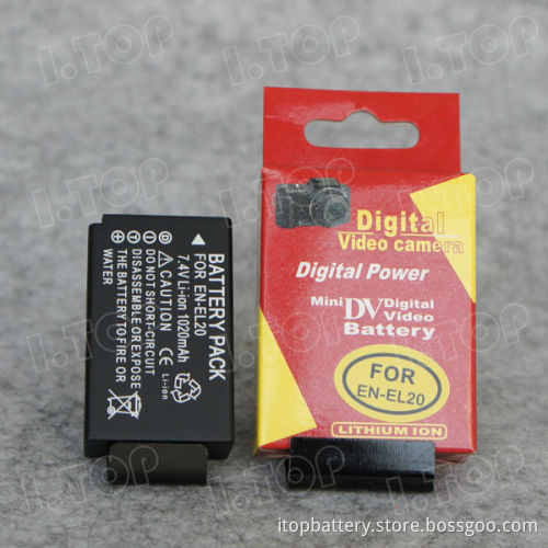 Portable battery pack for EN-EL20 Nikon batteries,7.4V 1020mAh, Made in china